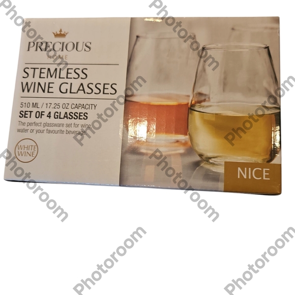 Precious Home Stemless Wine Glasses Set Of 4 510 Ml 17.25 Oz - Picture 5 of 9
